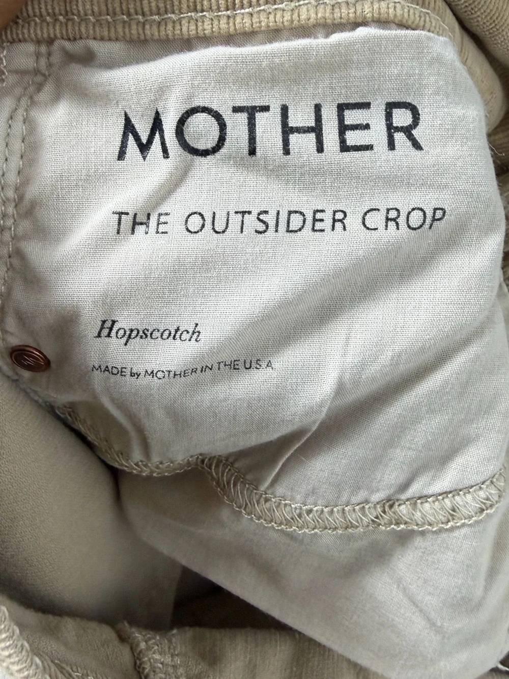MOTHER Corduroy Outsider Crop Hopscotch Pants